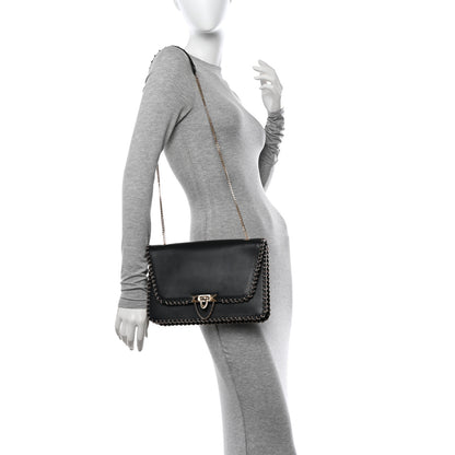 Valentino Garavani Vitello Groumette Small Rockstud Demilune Shoulder Bag 2 of 14