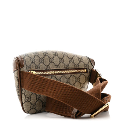 Gucci GG Supreme Monogram Textured Calfskin Retro Interlocking G Belt Bag Beige Ebony Brown Sugar 3 of 10
