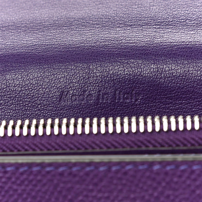 Celine Grained Calfskin Large Trotteur Multifunction Flap Wallet Purple 6 of 14