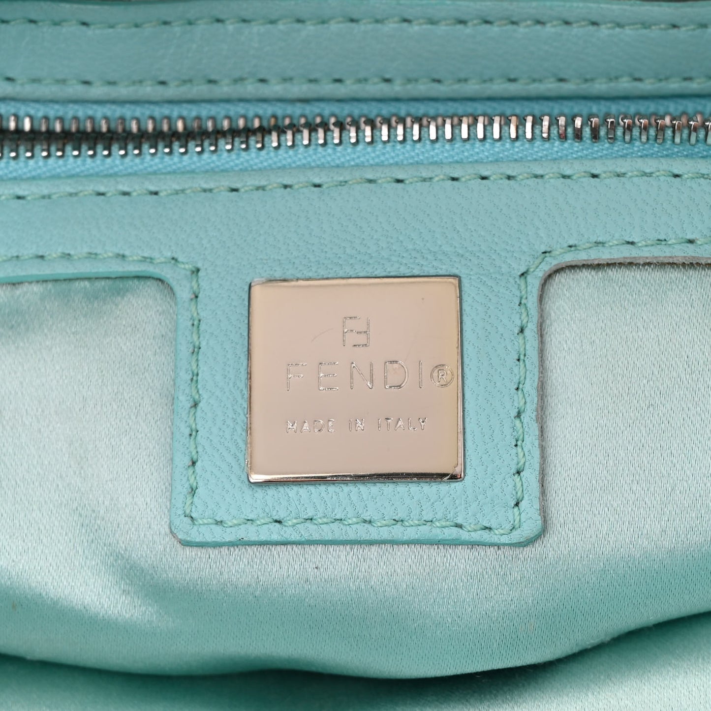 Lambskin Mama Baguette Double Flap Light Blue