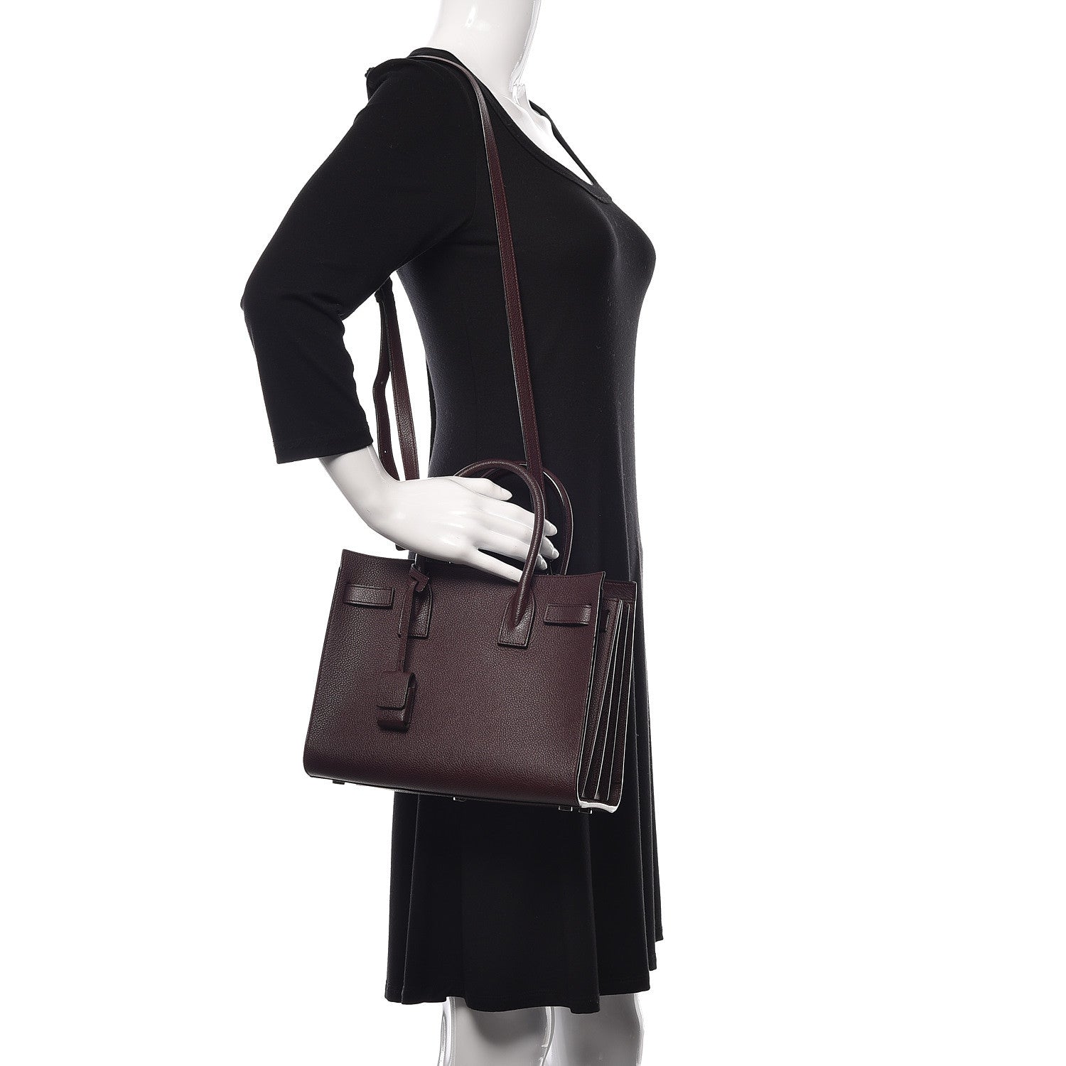 Saint Laurent Grained Calfskin Baby Sac De Jour Amaranto 2 of 12