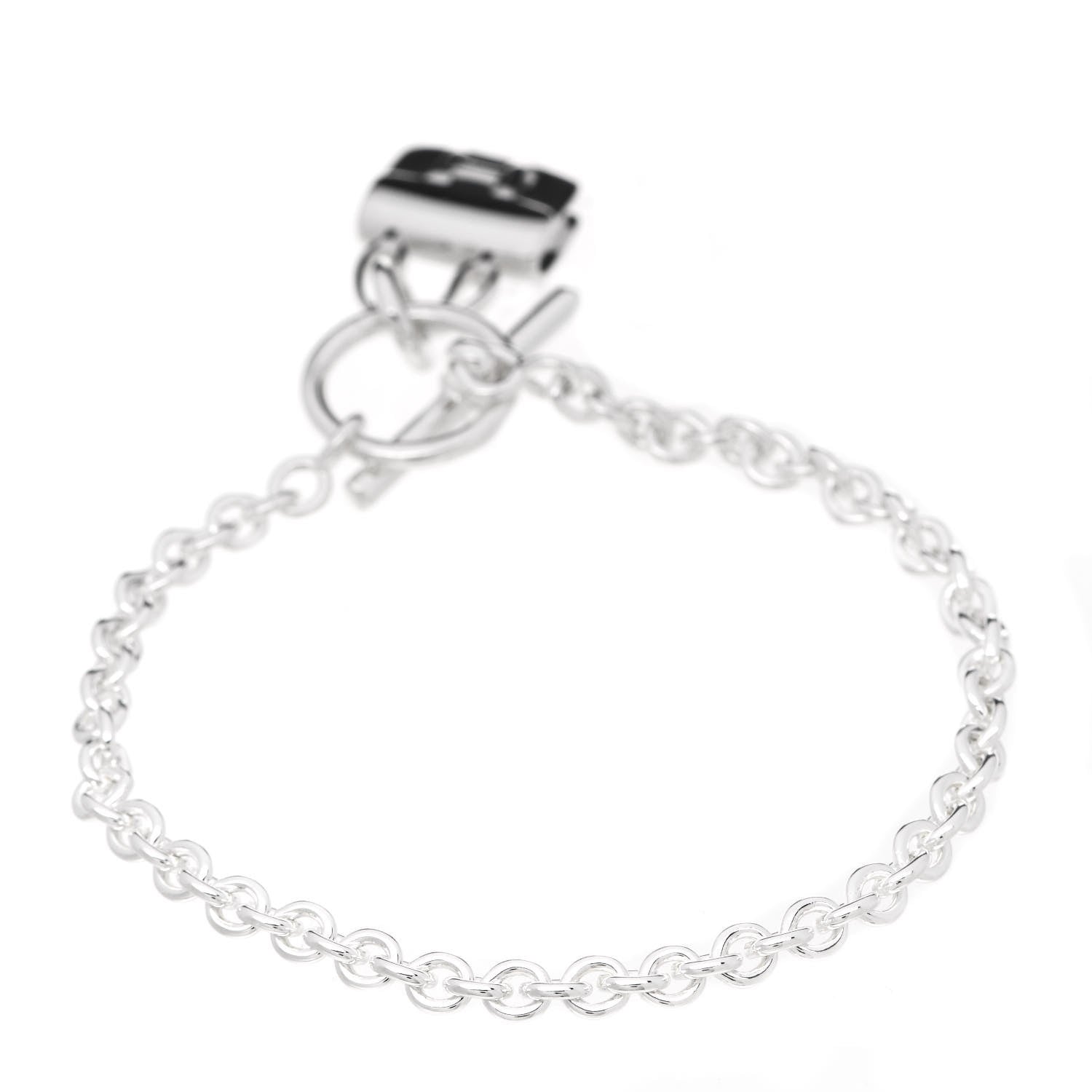 Hermes Sterling Silver Amulettes Constance Bracelet ST 3 of 6