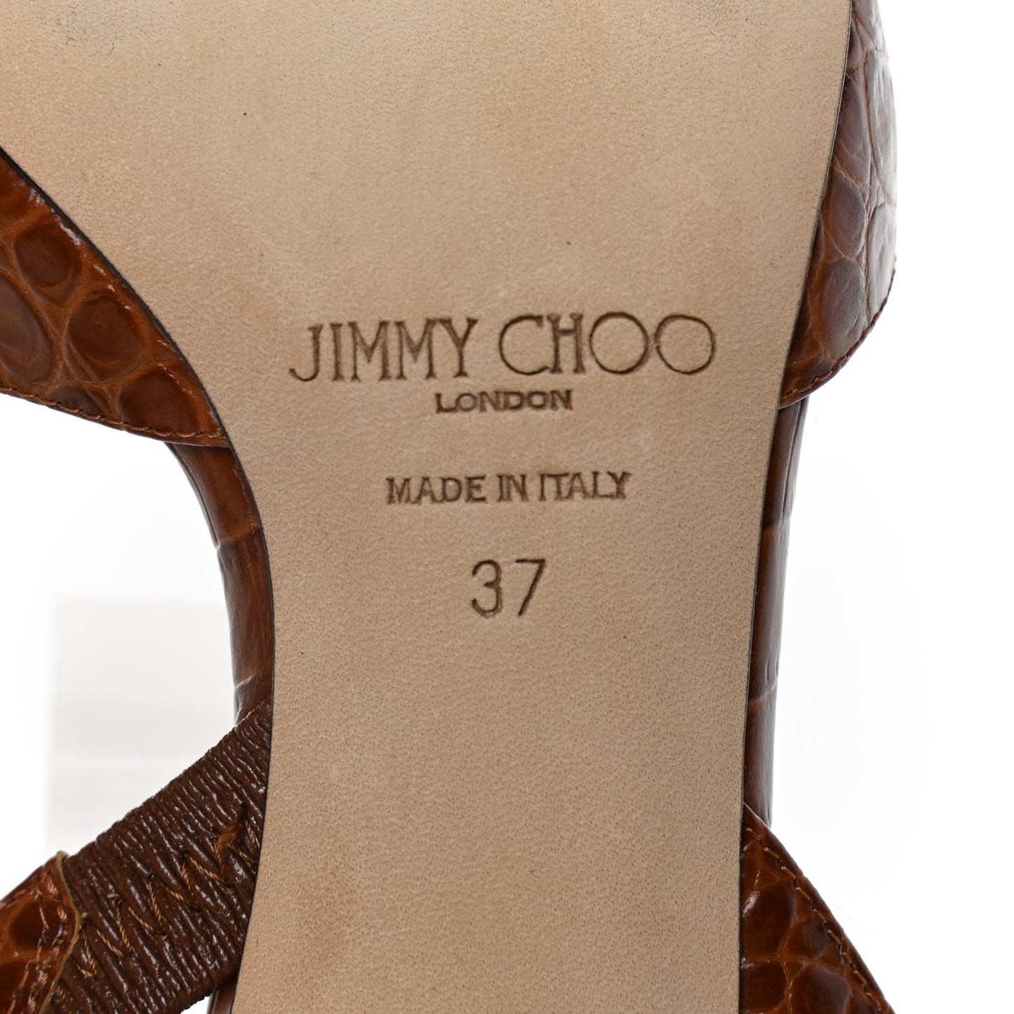 Calfskin Crocodile Embossed Thandi 65 Slingback Pumps 37 Cuoio