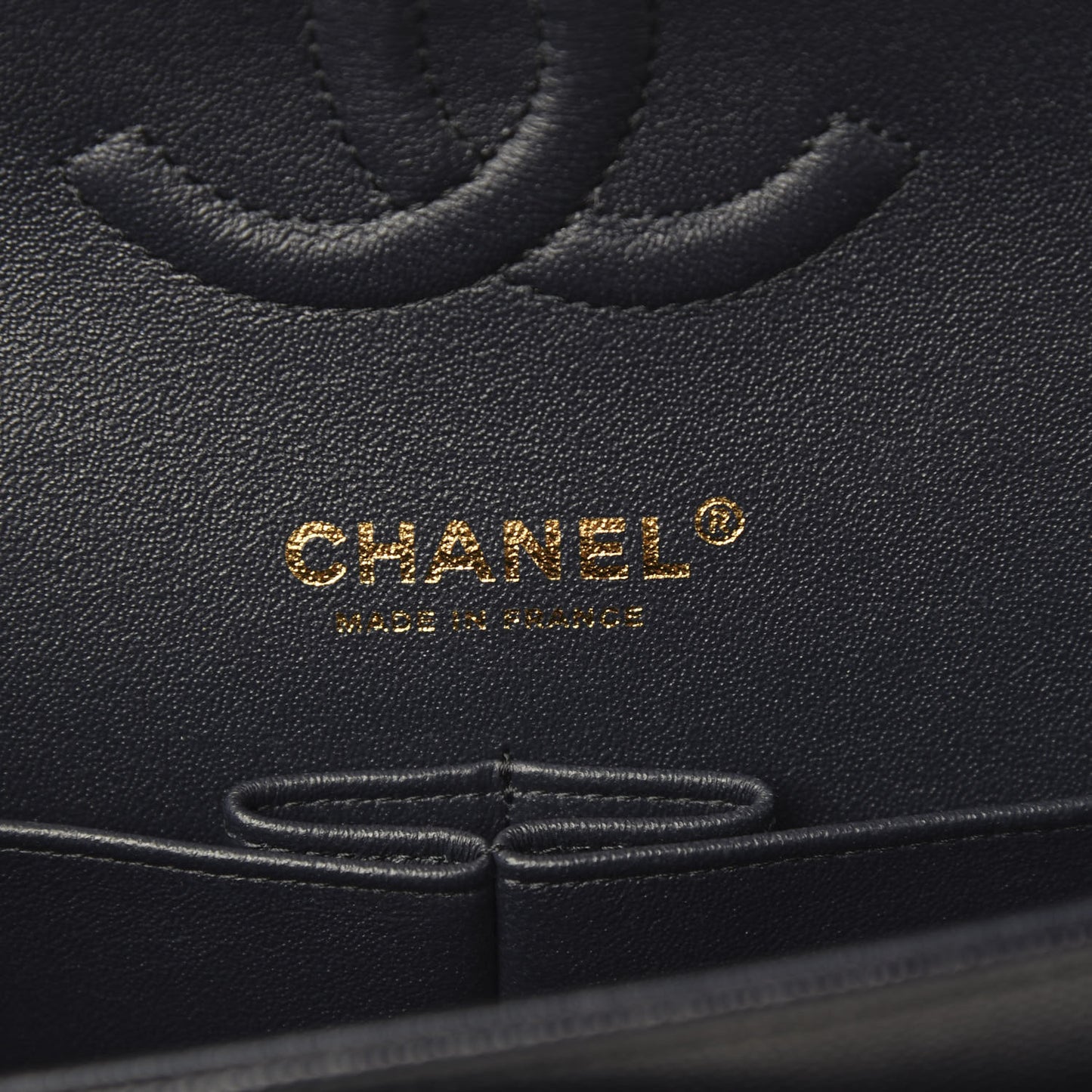 Caviar Quilted Medium Double Flap Navy