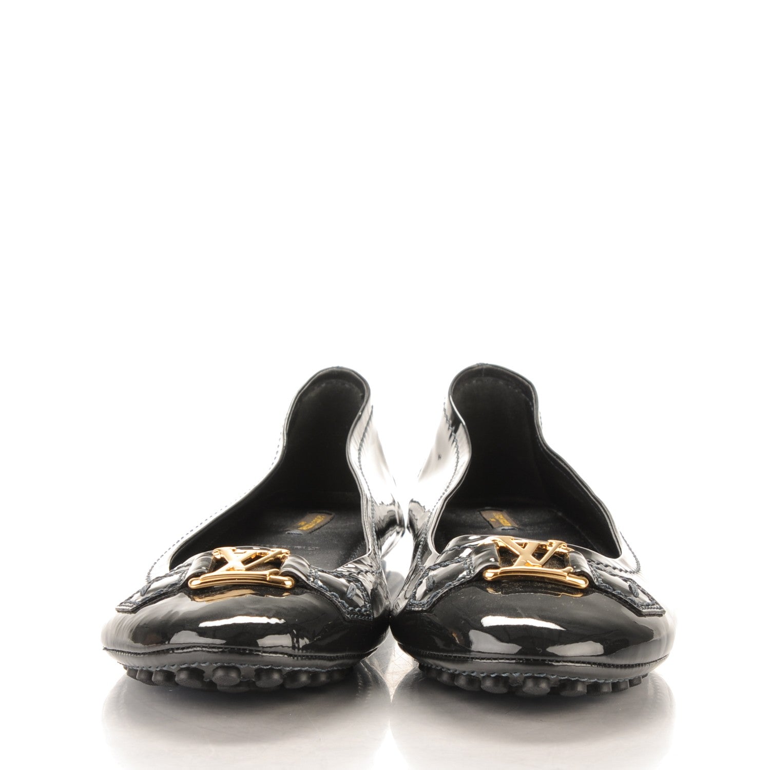 Louis Vuitton Patent Calfskin Oxford Ballerina Flats 42 Navy 2 of 7