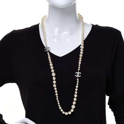 Chanel Pearl Multistrand CC Long Necklace Pearly White 2 of 6