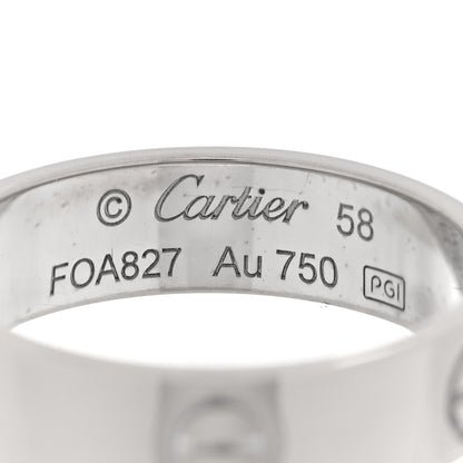 Cartier 18K White Gold 5.5mm LOVE Ring 58 8.5 4 of 4