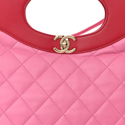 Chanel Lambskin Quilted Large 31 Shopping Bag Pink Light Red 8 of 10