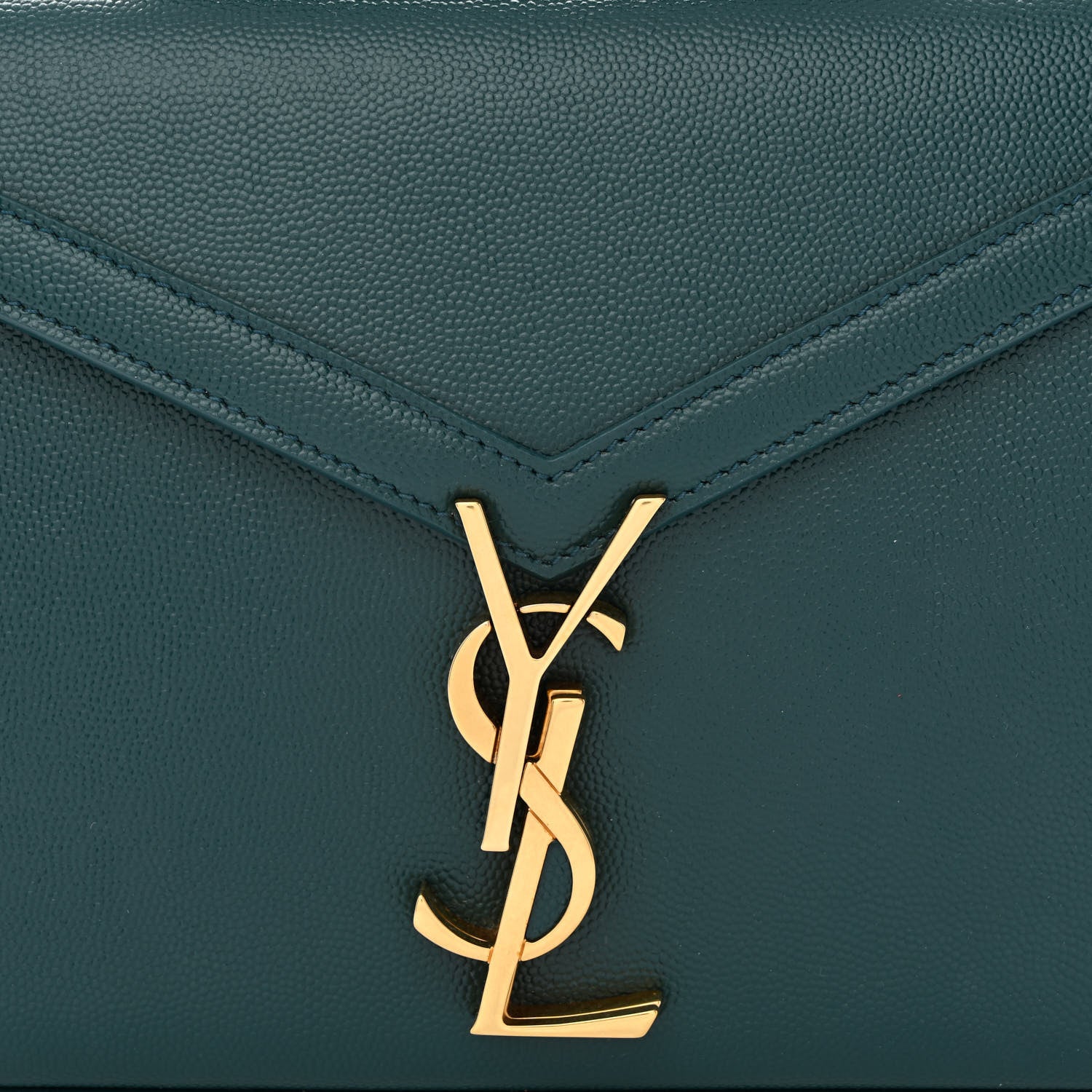 Saint Laurent Grain de Poudre Mini Classic Monogram Cassandra Top Handle Teal 8 of 11