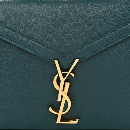 Saint Laurent Grain de Poudre Mini Classic Monogram Cassandra Top Handle Teal 8 of 11