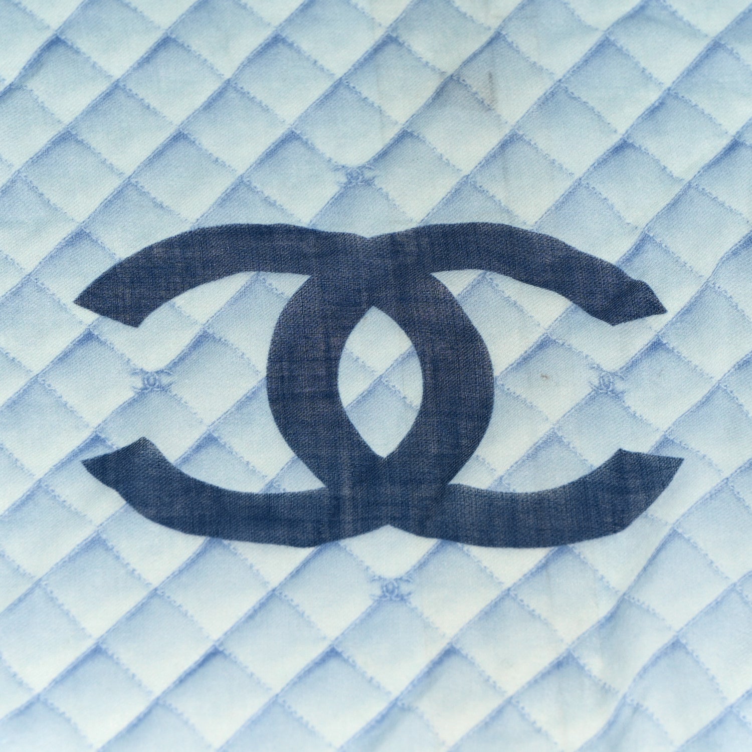 Chanel Cashmere CC Stole Blue 3 of 6