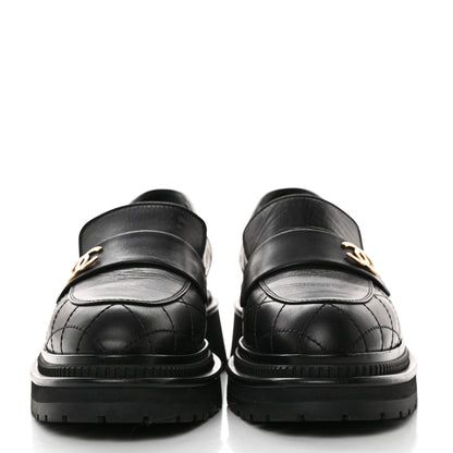 Chanel Calfskin Quilted CC Mocassin Loafers 39 Black 2 of 9