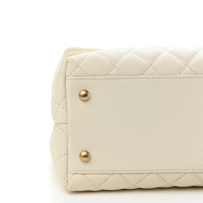 Chanel Caviar Lizard Quilted Medium Coco Handle Flap White 7 of 8