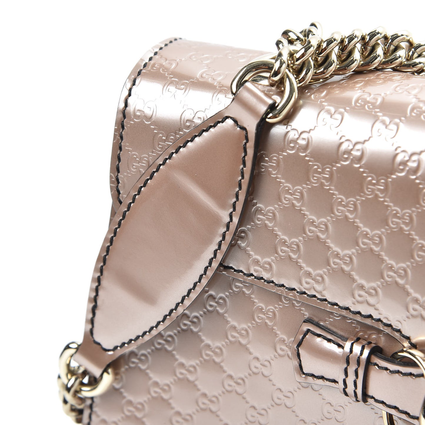 Shine Microguccissima Medium Emily Chain Shoulder Bag Dark Cipria