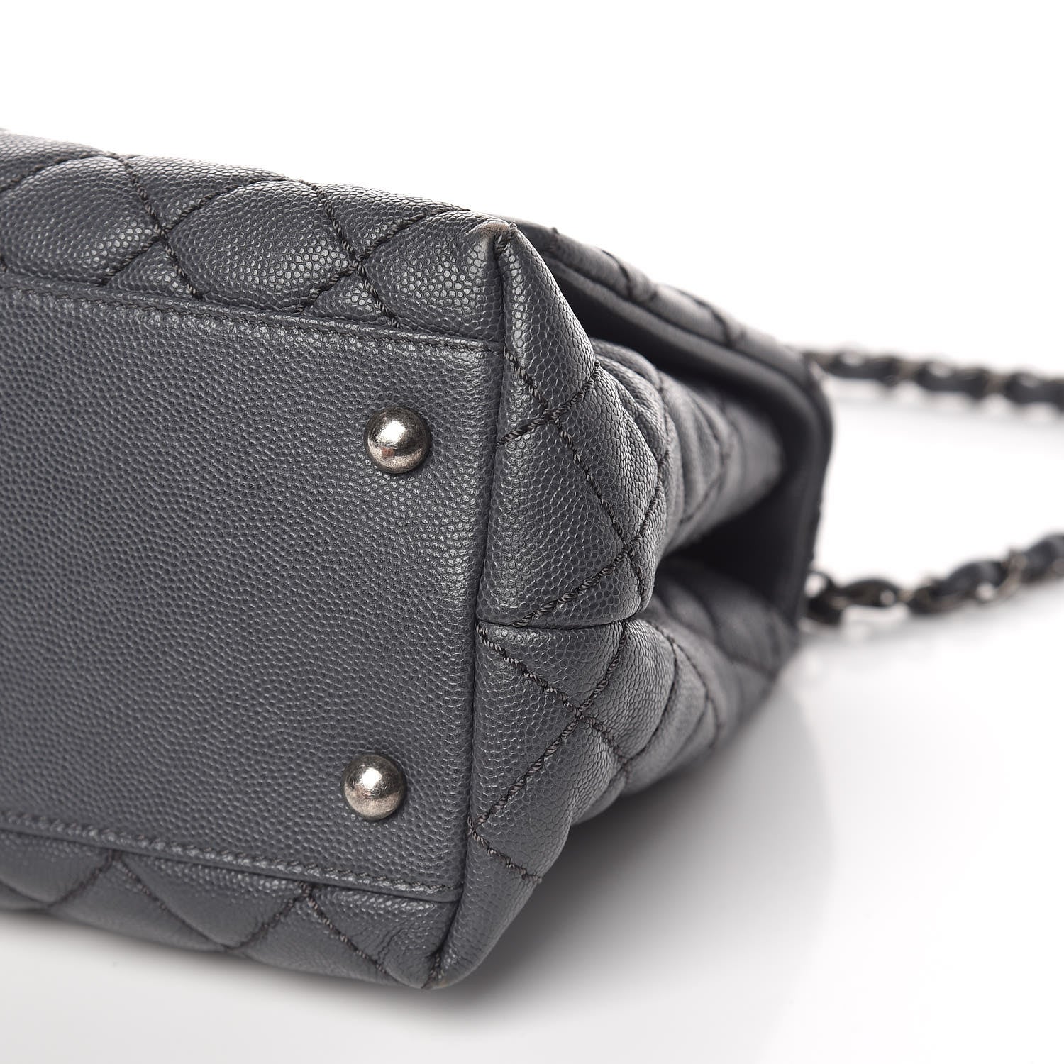 Chanel Caviar Quilted Small Coco Handle Flap Gray 8 of 9