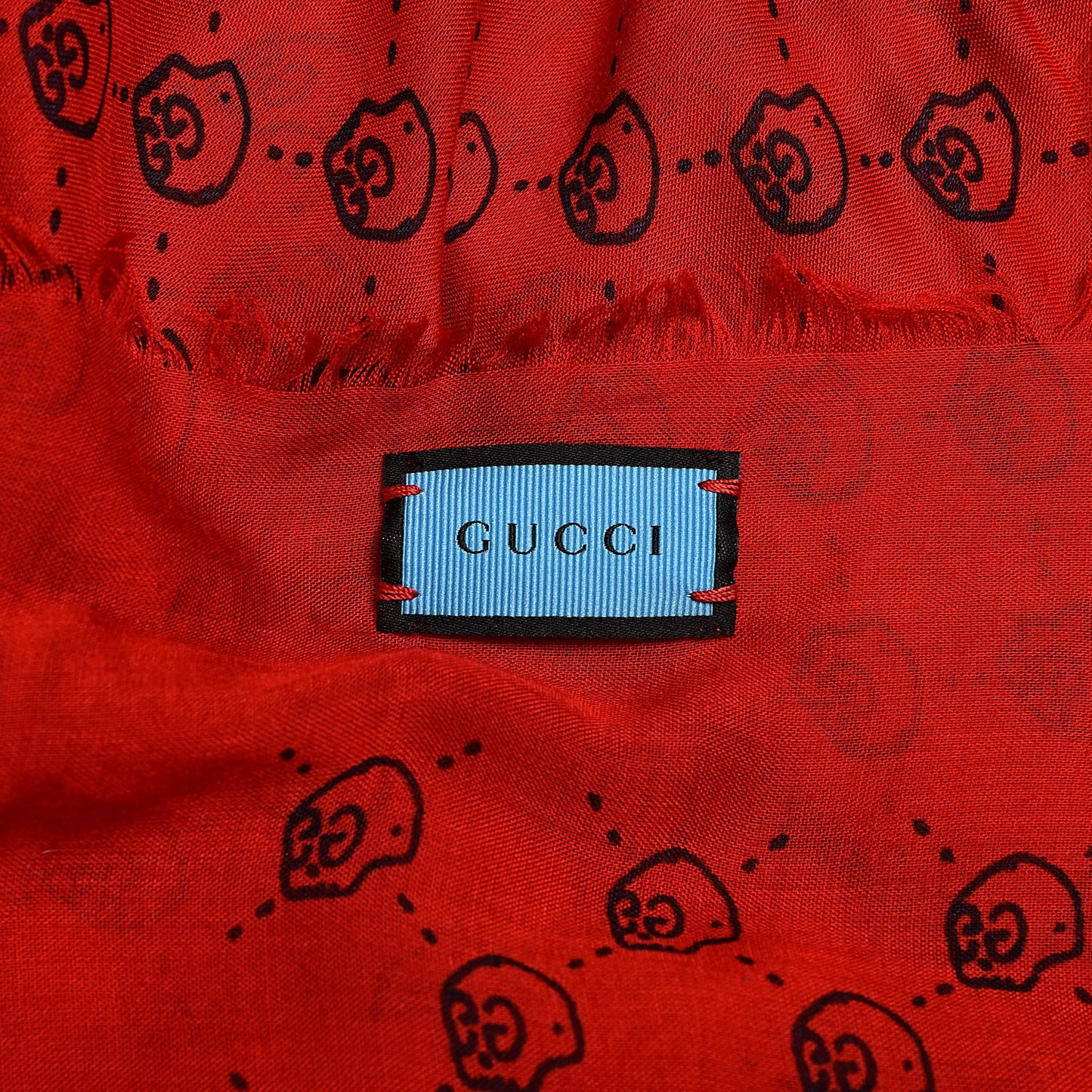 Modal Silk Twill GG Hamlet Square Scarf Flame Blue