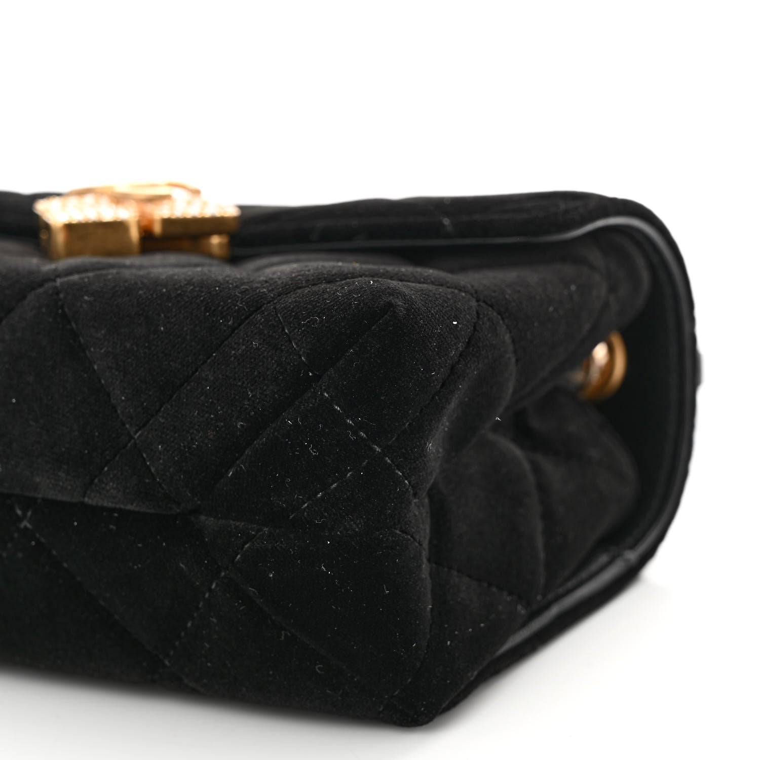 Chanel Velvet Strass Diamond Lock Flap Black 11 of 11