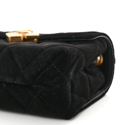 Chanel Velvet Strass Diamond Lock Flap Black 11 of 11