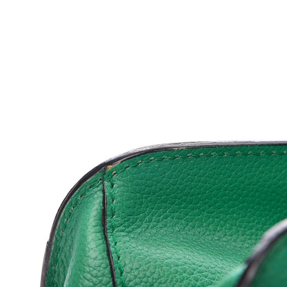 Alexander McQueen Pebbled Calfskin Large Skull Padlock Zip Around Tote Green 9 of 13