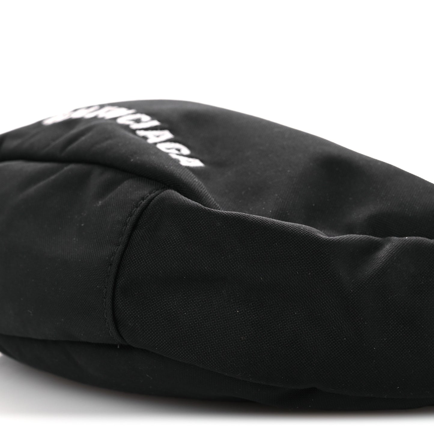 Recycled Sport Nylon Logo Embroidered Wheel Sling Bag Black White