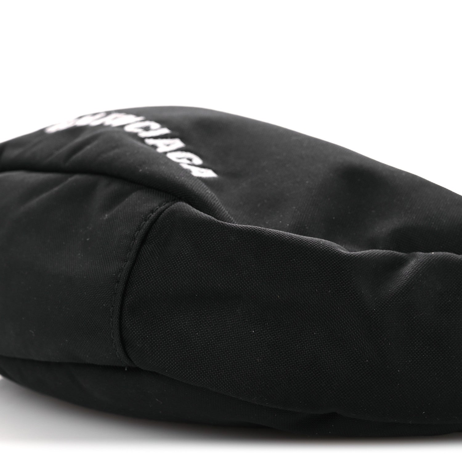 Balenciaga Recycled Sport Nylon Logo Embroidered Wheel Sling Bag Black White 10 of 14