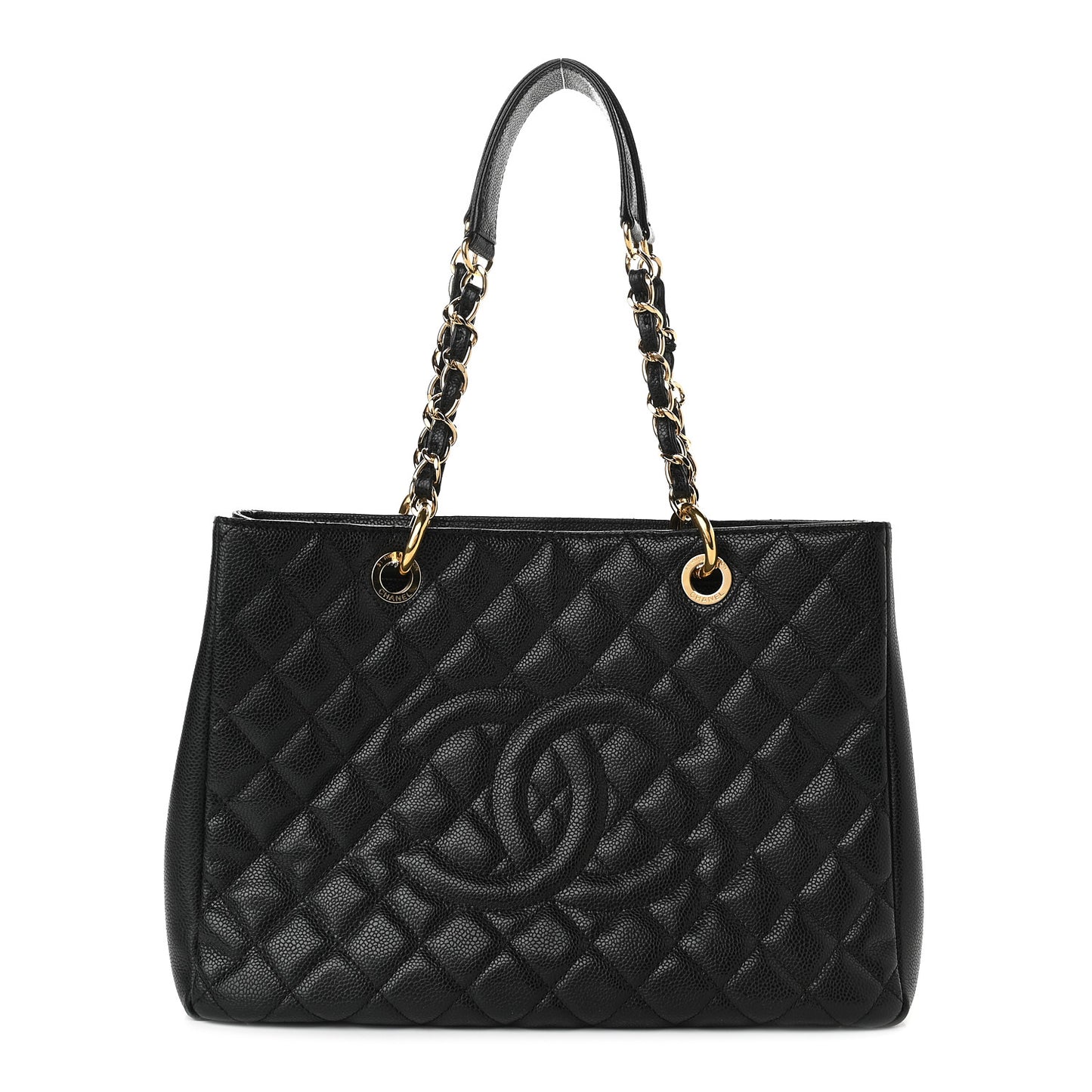 Caviar Quilted Grand Shopping Tote GST Black