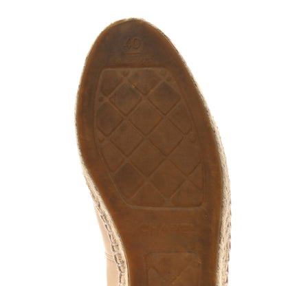 Chanel Lambskin CC Espadrilles 40 Beige Black 8 of 10
