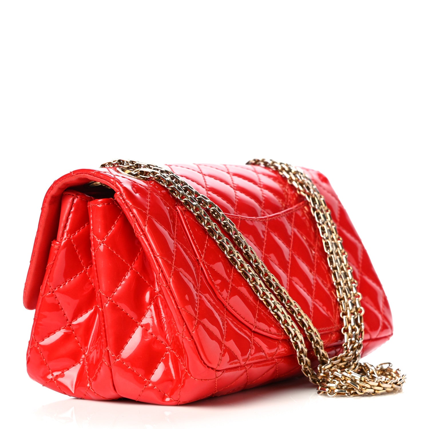Chanel Patent Quilted Accordion Reissue 2.55 Flap Red 3 of 11