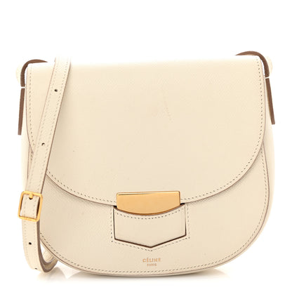 Celine Grained Calfskin Small Trotteur White 1 of 11