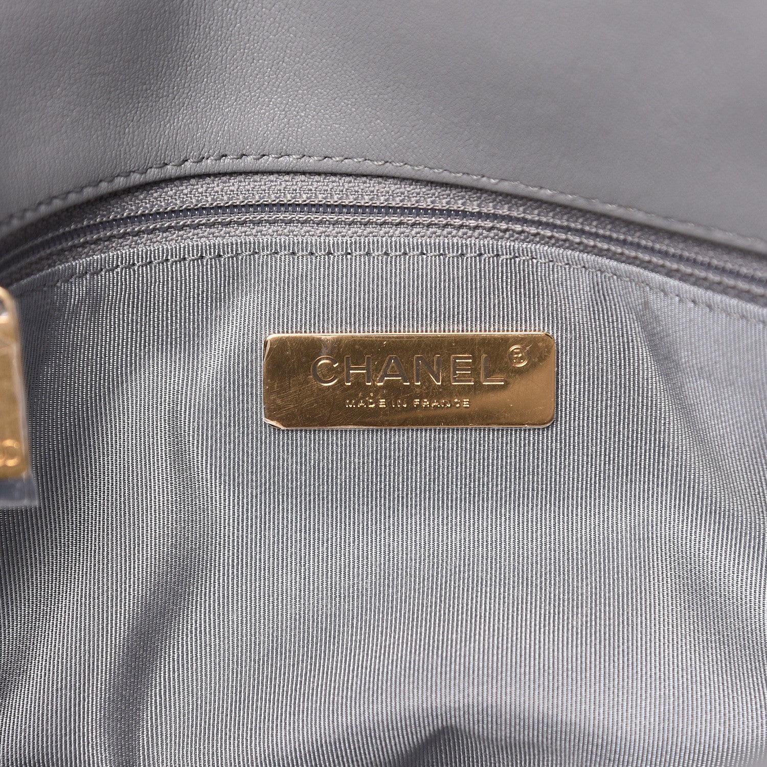 Chanel Lambskin Quilted Medium 19 Flap Grey 6 of 10