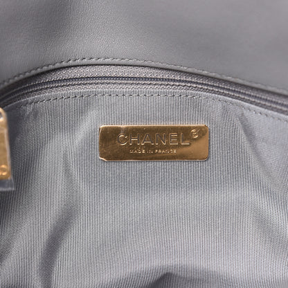 Chanel Lambskin Quilted Medium 19 Flap Grey 6 of 10