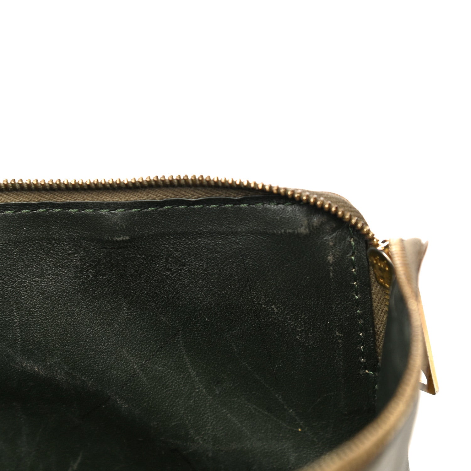 Celine Smooth Lambskin Bi-Color Solo Clutch Pouch Army Green 22 of 32