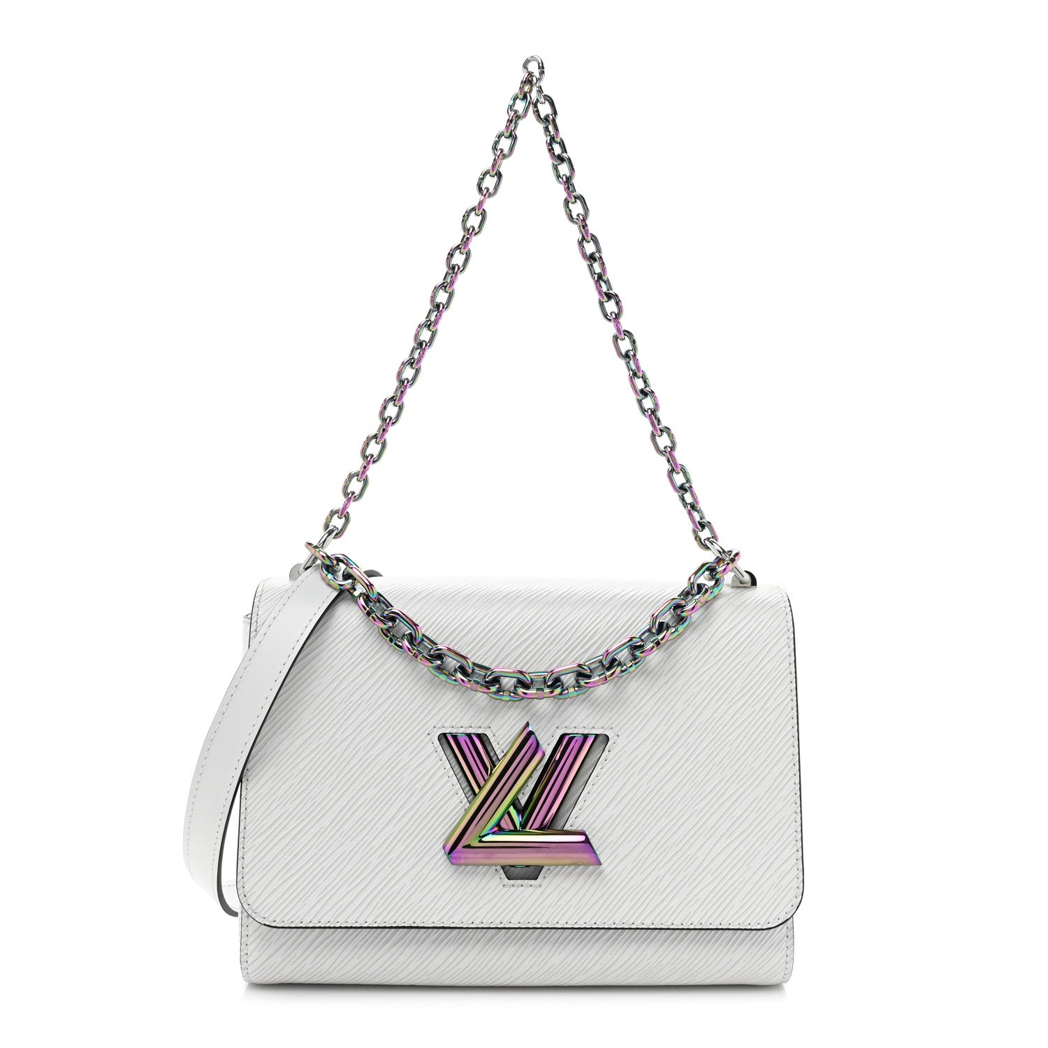 Louis Vuitton Epi Twist Triple Chain Shoulder Bag MM White 1 of 9
