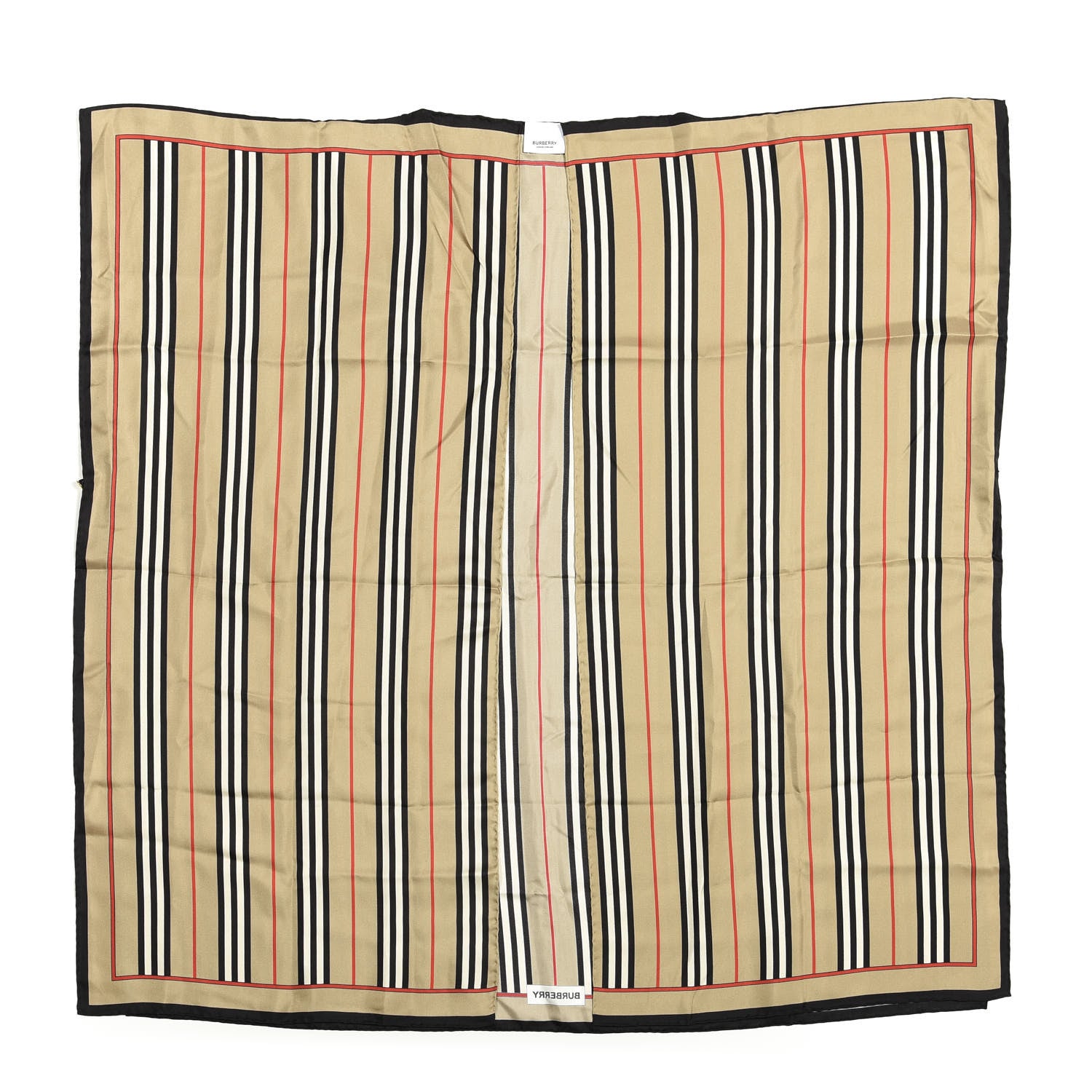 Burberry Silk Icon Stripe Border Cape Scarf Archive Beige 1 of 3