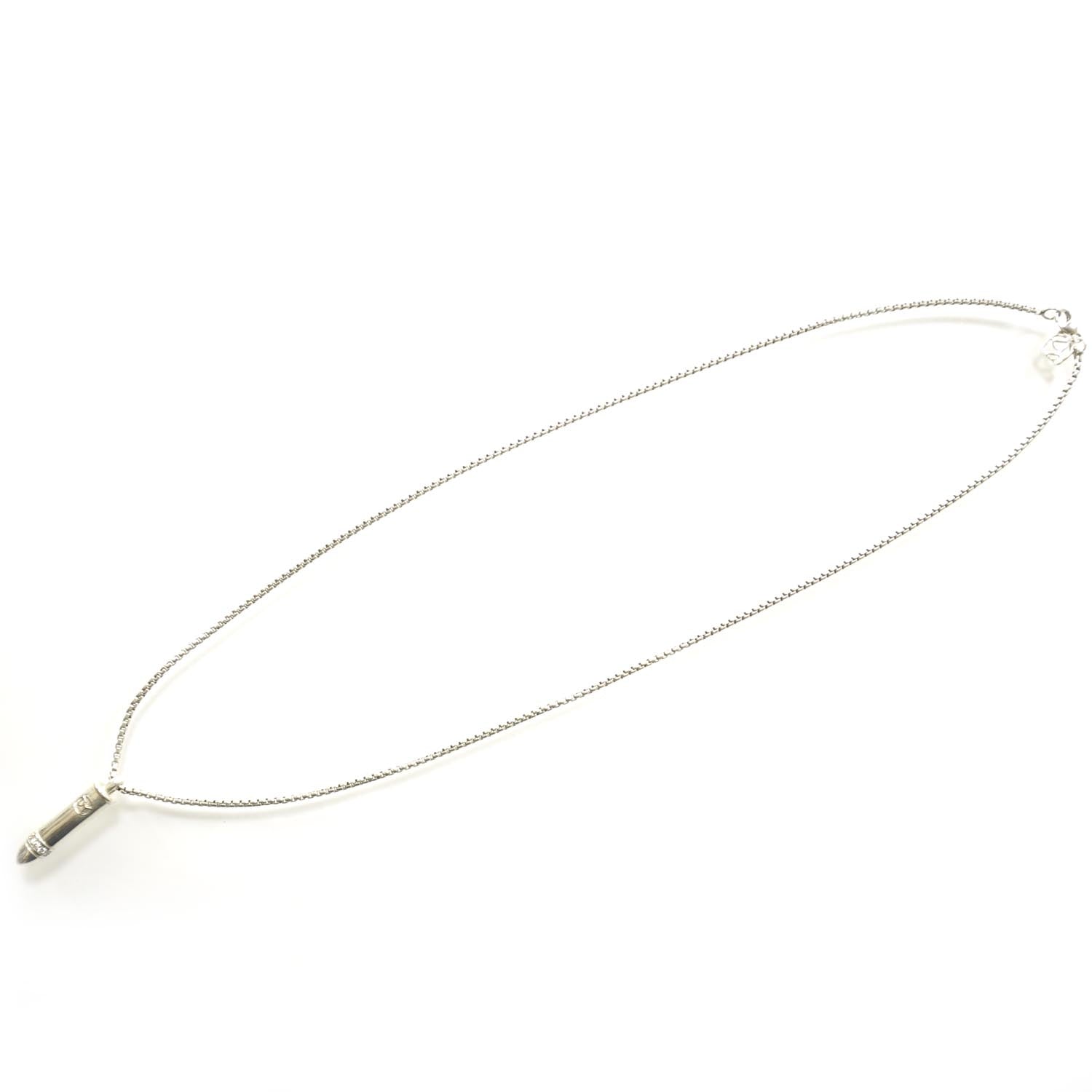 David Yurman Sterling Silver and Pave Diamond Bullet Necklace 1 of 5