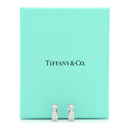 Tiffany 18K White Gold Diamond Atlas Hoop Earrings 5 of 5