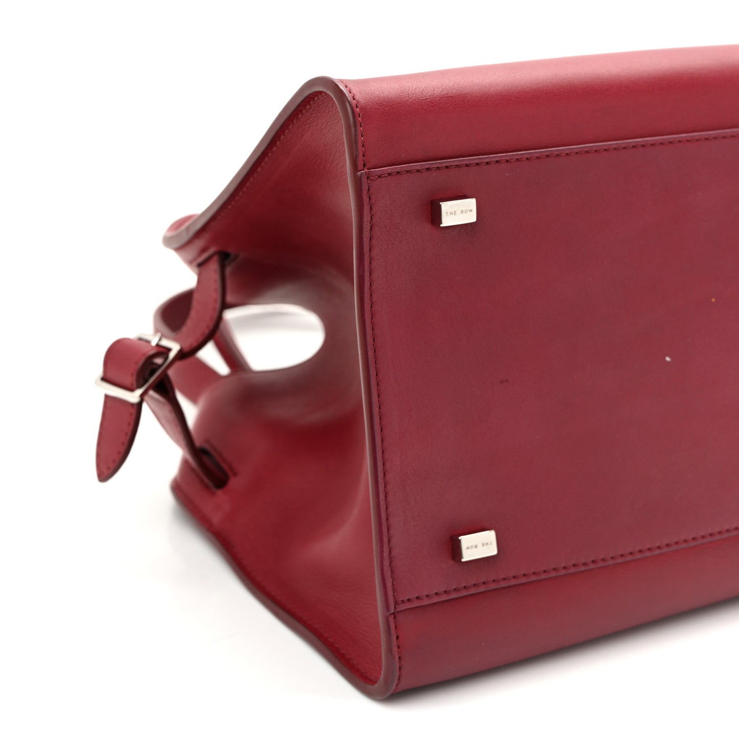 Polished Saddle Calfskin Soft Margaux 10 Bag Amaranto