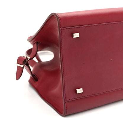 The Row Polished Saddle Calfskin Soft Margaux 10 Bag Amaranto 8 of 9