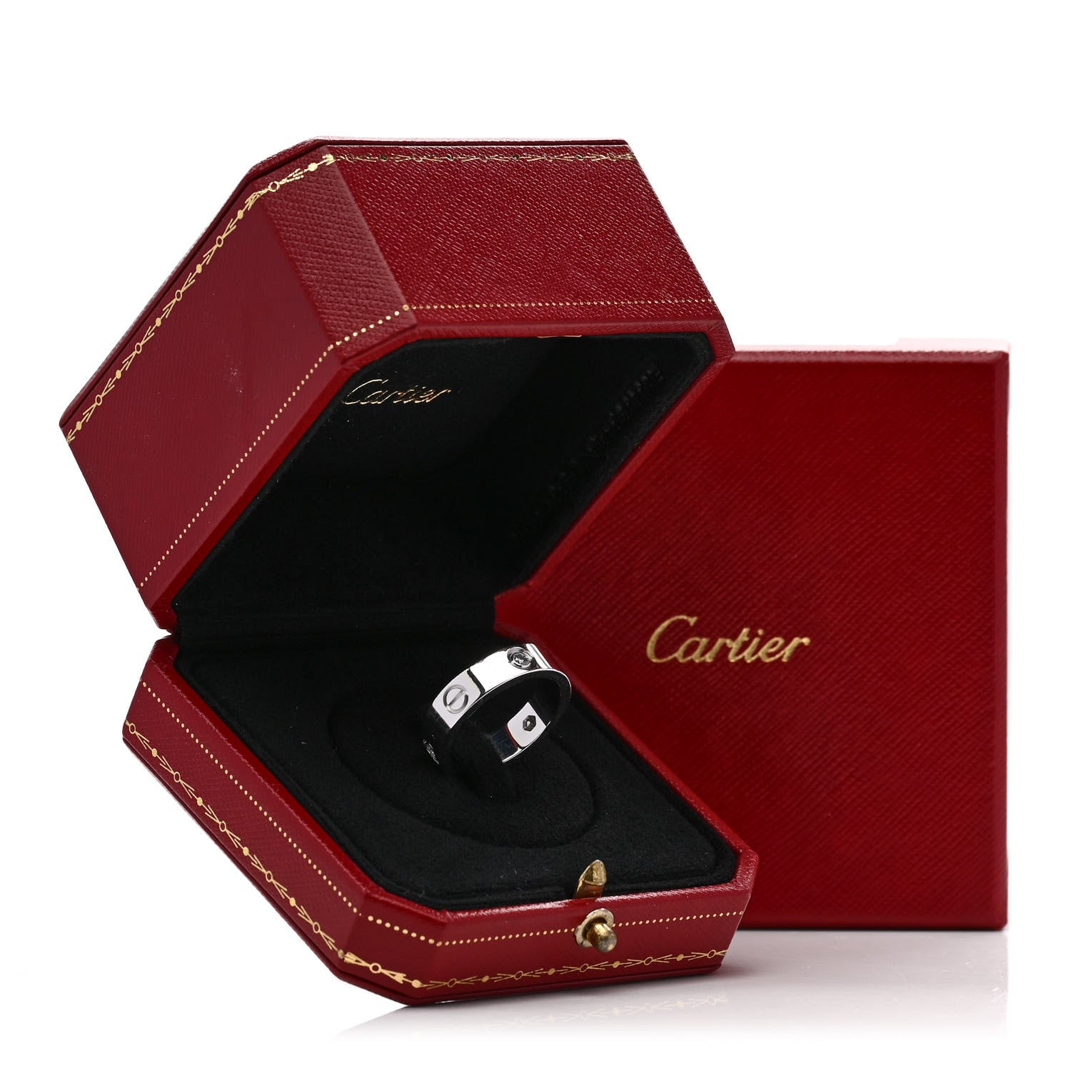 Cartier 18K White Gold 3 Diamond 5.5mm LOVE Ring 59 8.75 5 of 5