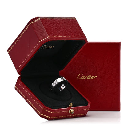 Cartier 18K White Gold 3 Diamond 5.5mm LOVE Ring 59 8.75 5 of 5