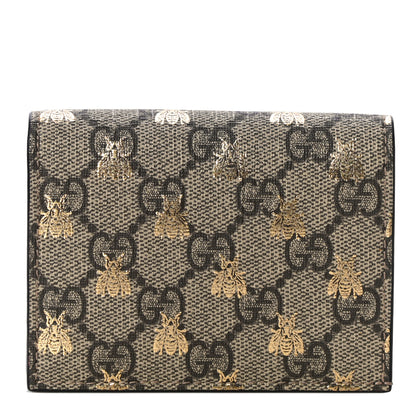 Gucci GG Supreme Monogram Bee Print Card Case 1 of 12