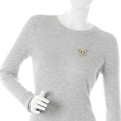 Chanel Crystal CC Brooch Light Gold 4 of 4