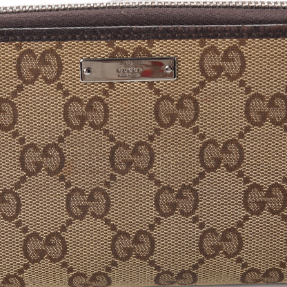 Gucci Monogram Metal Bar Zip Around Wallet Dark Brown 9 of 10