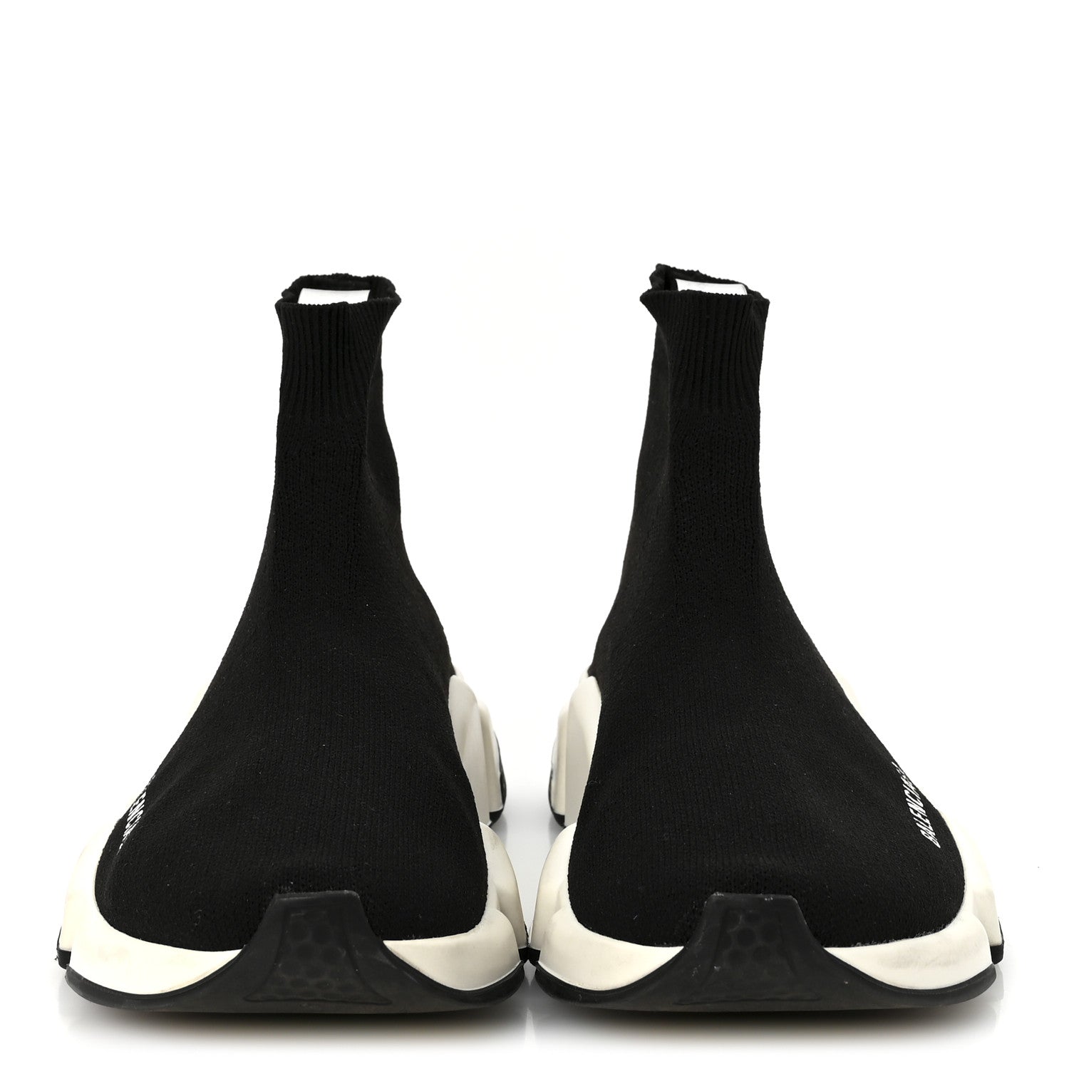 Balenciaga Neoprene Knit Womens Speed Sneakers 38 Black White 3 of 9