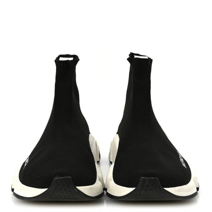 Balenciaga Neoprene Knit Womens Speed Sneakers 38 Black White 3 of 9