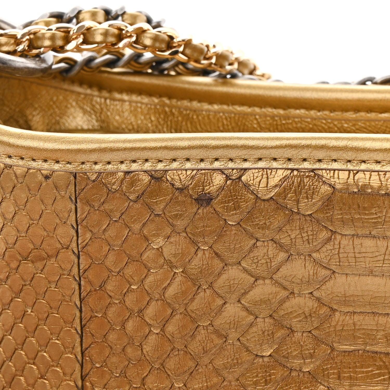 Chanel Metallic Snakeskin Small Gabrielle Hobo Gold 11 of 12
