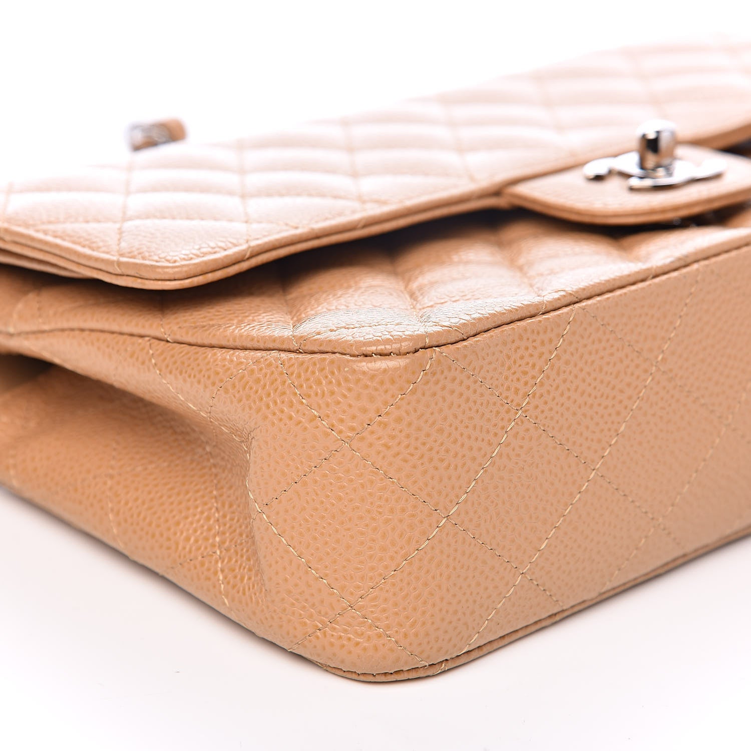 Chanel Caviar Quilted Medium Double Flap Beige 8 of 12