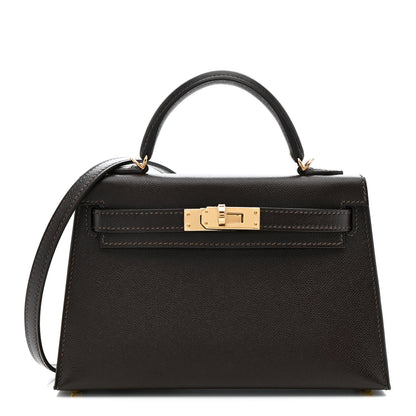 Hermes Madame Calfskin Mini Kelly Sellier 20 Bai Brun 1 of 11
