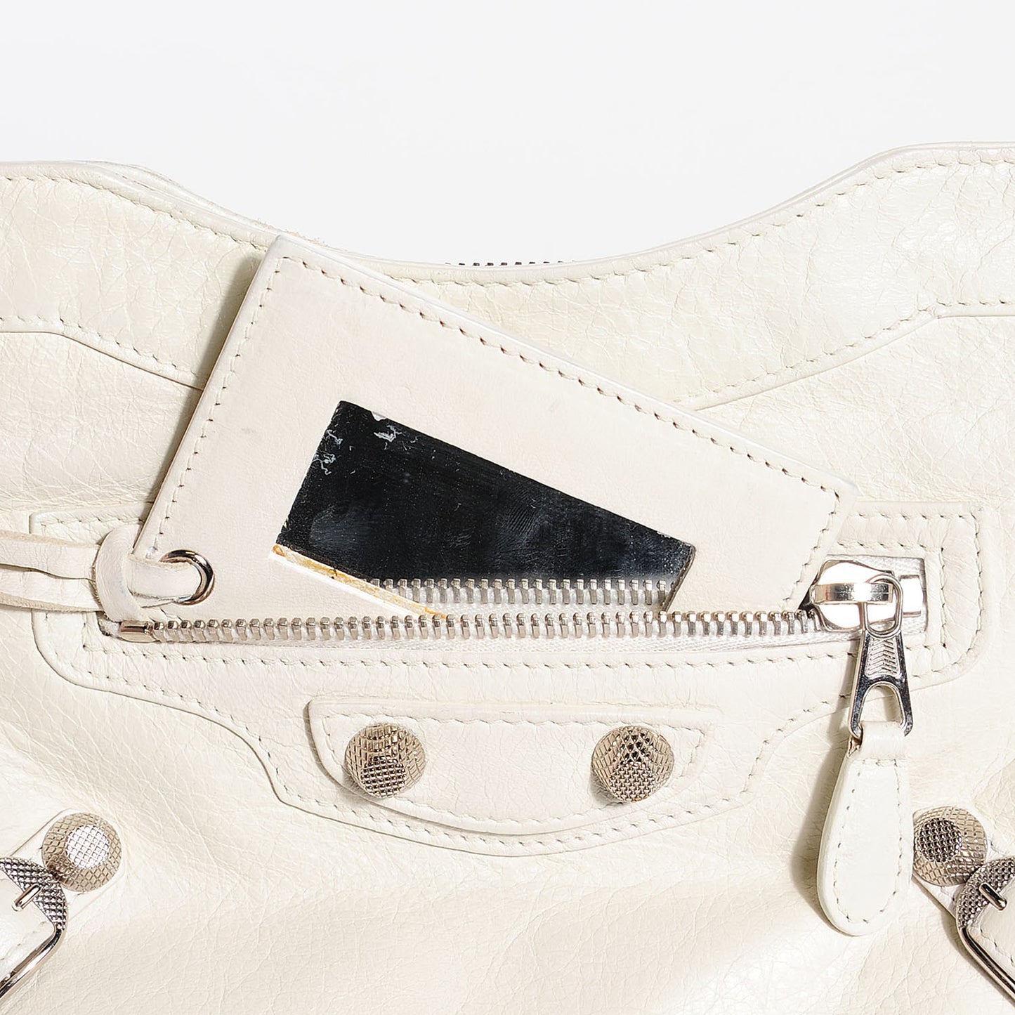 Agneau Giant 12 Silver Hardware Hip White