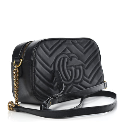 Gucci Calfskin Matelasse Animal Studs Small GG Marmont Chain Shoulder Bag Black 3 of 13